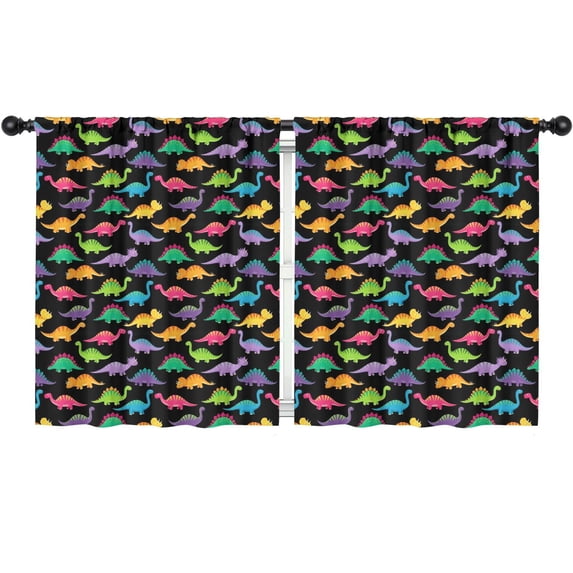 Kid Curtains,Cute Dinosaur Cartoon Pattern Kid Insulated Curtains Set Of 2,Bedroom Essentials,Toddler Room Decor 52"x63"