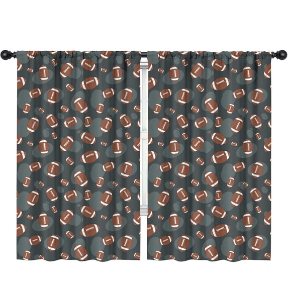 Kid Curtains,Football Dot Darkblue Pattern Kid Insulated Curtains Set Of 2,Bedroom Essentials,Toddler Room Decor 52"x84"