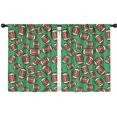 thumbnail image 1 of Kid Curtains,Football Icon Green Pattern Kid Insulated Curtains Set Of 2,Bedroom Essentials,Toddler Room Decor 42"x54", 1 of 5