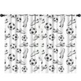 thumbnail image 1 of Kid Curtains,Soccer and Cleat White Pattern Kid Insulated Curtains Set Of 2,Bedroom Essentials,Toddler Room Decor 52"x84", 1 of 5