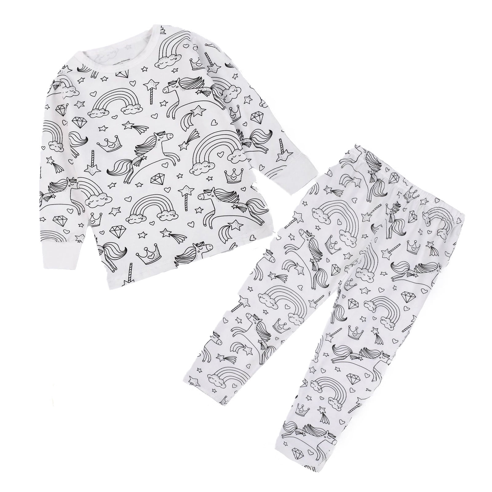 Patterned Pyjamas Kids Kid Cute Pattern Painted Pajamas Homewear Set Colouring Sets For Boys ...