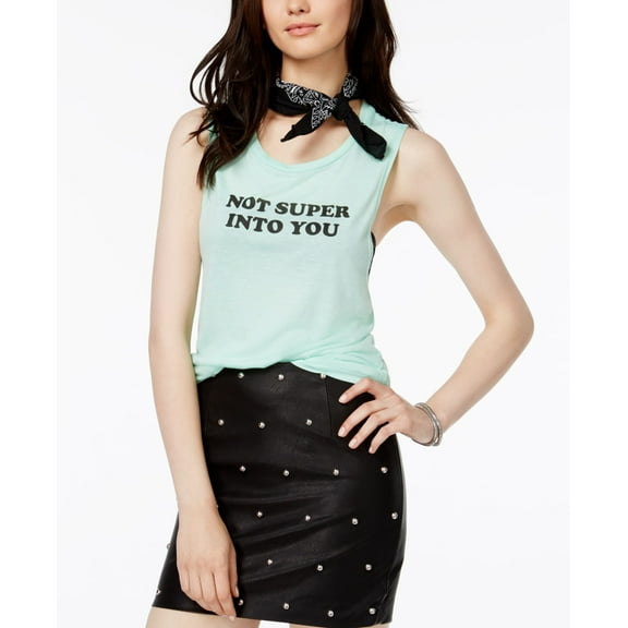 Kid Dangerous Green Not Into You Graphic Tank Top L