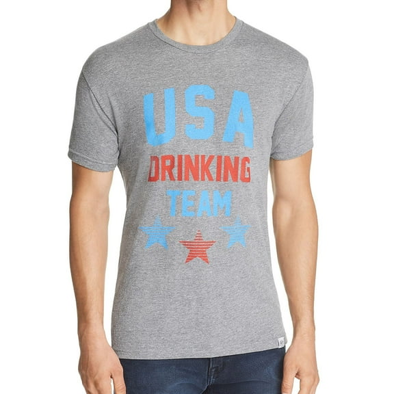 Kid Dangerous Mens Drinking Team Graphic T-Shirt, Grey, Small