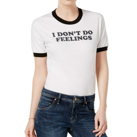 Kid Dangerous Womens Feelings Graphic T-Shirt, White, X-Small