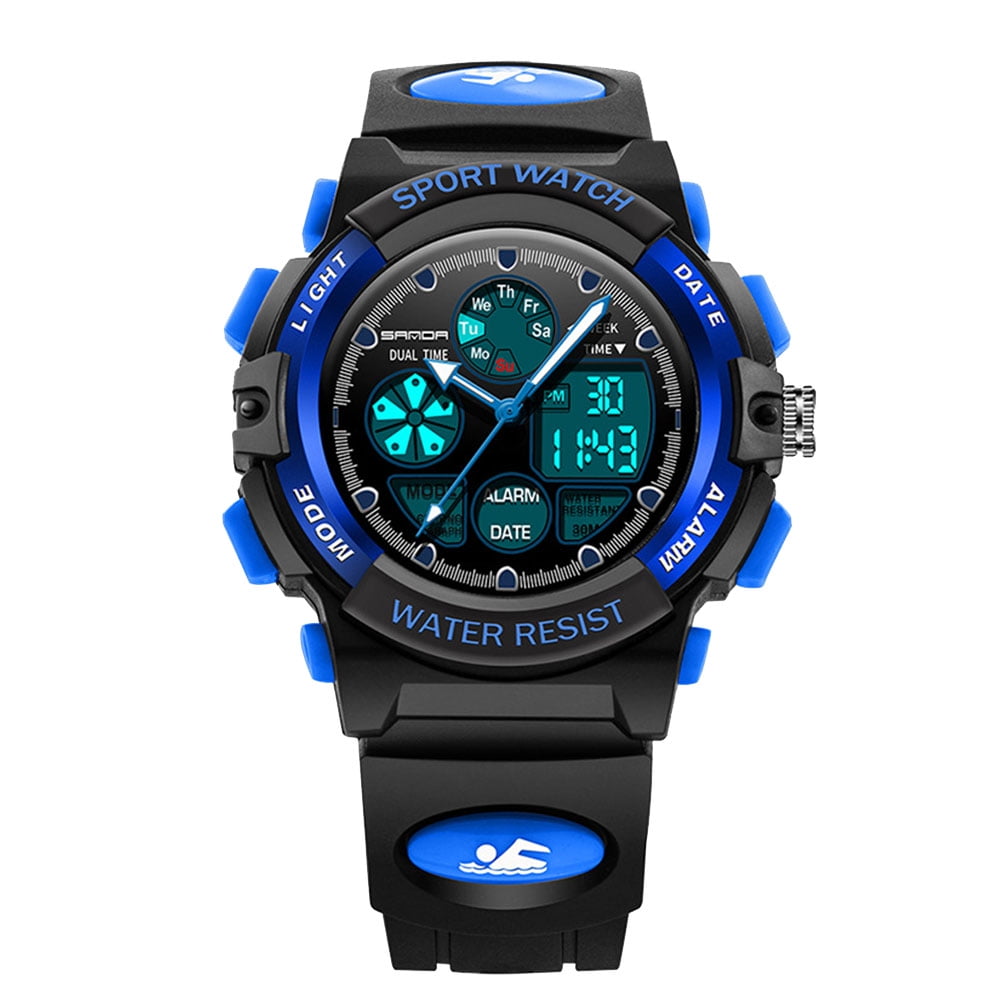 Kid Digital Watch 30M Waterproof LED Calendar Alarm Stopwatch Child