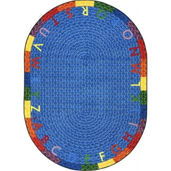 Kid Essentials Alphabet Braid Early Childhood Oval Rugs  Multi Color - 7 ft. 8 in. x 10 ft. 9 in.