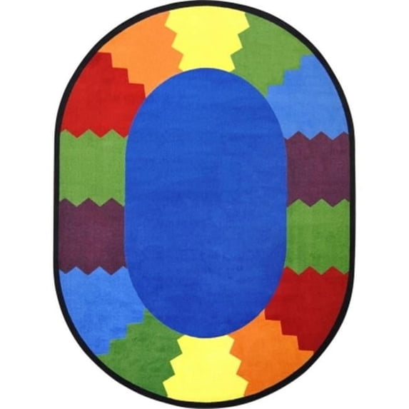 Kid Essentials Block Party Early Childhood Oval Rugs Multi Color - 5 ft. 4 in. x 7 ft. 8 in.