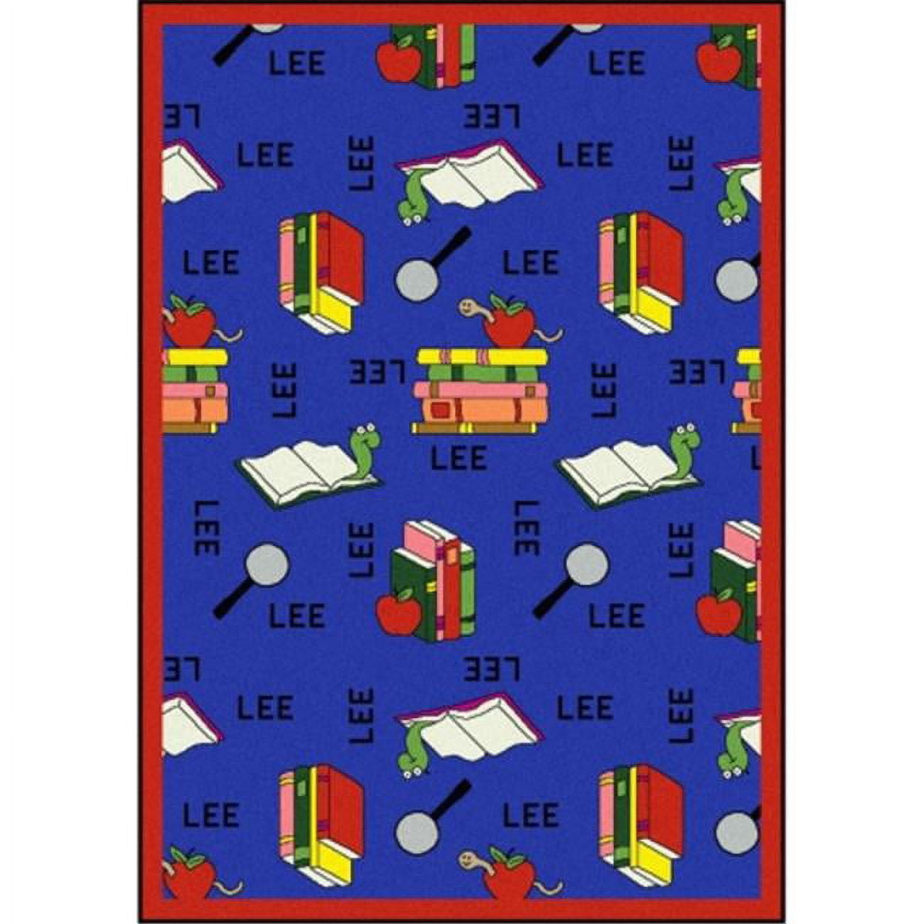 Kid Essentials Bookworm Language & Literacy Rectangle Rugs 01 Blue - 3 ...