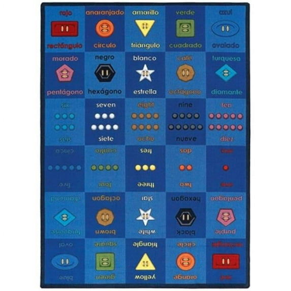 Kid Essentials Button Button Language & Literacy Rectangle Rugs Multi Color - 5 ft. 4 in. x 7 ft. 8 in.