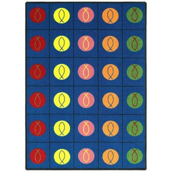 Kid Essentials Circles & Symbols Rectangle Inspirational Area Rugs Multi Color - 7 ft. 8 in. x 10 ft. 9 in.