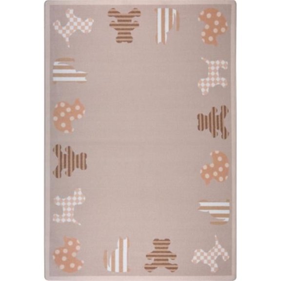 Kid Essentials Frisky Friends Infants & Toddlers Rectangle Rugs 01 Beige - 7 ft. 8 in. x 10 ft. 9 in.