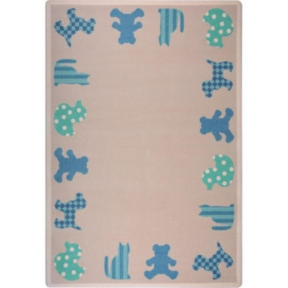 Kid Essentials Frisky Friends Infants & Toddlers Rectangle Rugs 02 Blue - 7 ft. 8 in. x 10 ft. 9 in.