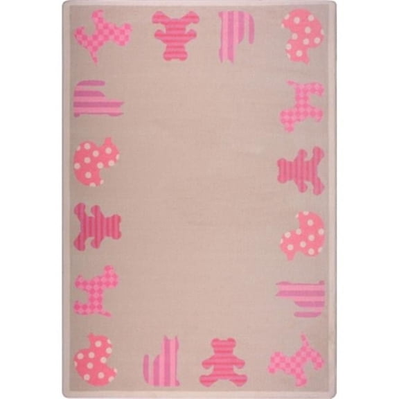 Kid Essentials Frisky Friends Infants & Toddlers Rectangle Rugs 04 Pink - 5 ft. 4 in. x 7 ft. 8 in.