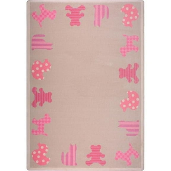 Kid Essentials Frisky Friends Infants & Toddlers Rectangle Rugs 04 Pink - 7 ft. 8 in. x 10 ft. 9 in.