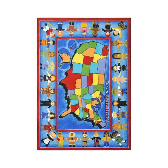 I'm An American 10'9" x 13'2" area rug in color Multi