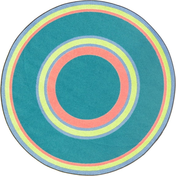 Joy Carpets Kid Essentials Ripples 13'2" Round Area Rug in Color Teen