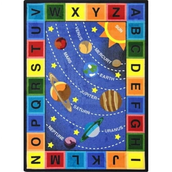 Kid Essentials Space Alphabet Geography & Environment Rectangle Rugs Multi Color - 5 ft. 4 in. x 7 ft. 8 in.