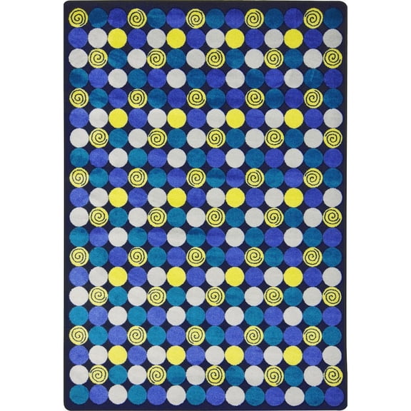 Joy Carpets Kid Essentials Roundabout 10'9" x 13'2" Area Rug in Color Blue