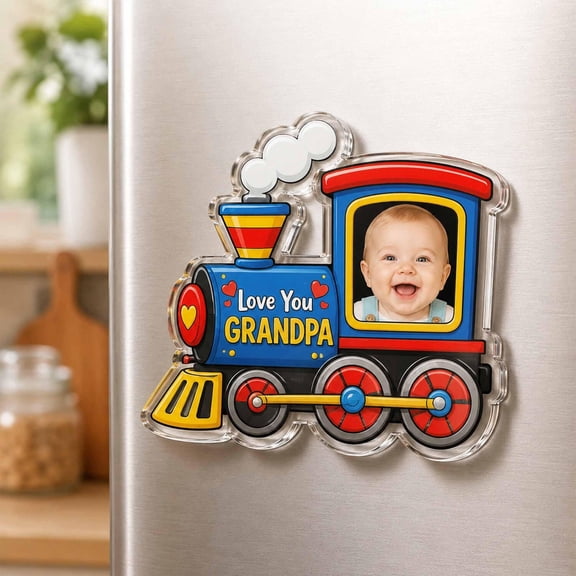 Kid Face Vehicle Fridge Magnet, Baby Photo Portrait Magnet, Family Gift