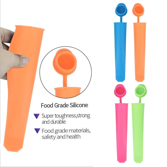 Kid-Friendly Reusable Ice Pop Molds – Multi-Color Silicone Tubes with Easy-Seal Lids for Perfect Frozen Treats!
