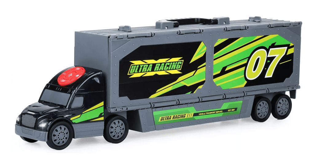 Kid Galaxy 60150 Deluxe Diecast Car Hauler with 10 Cars