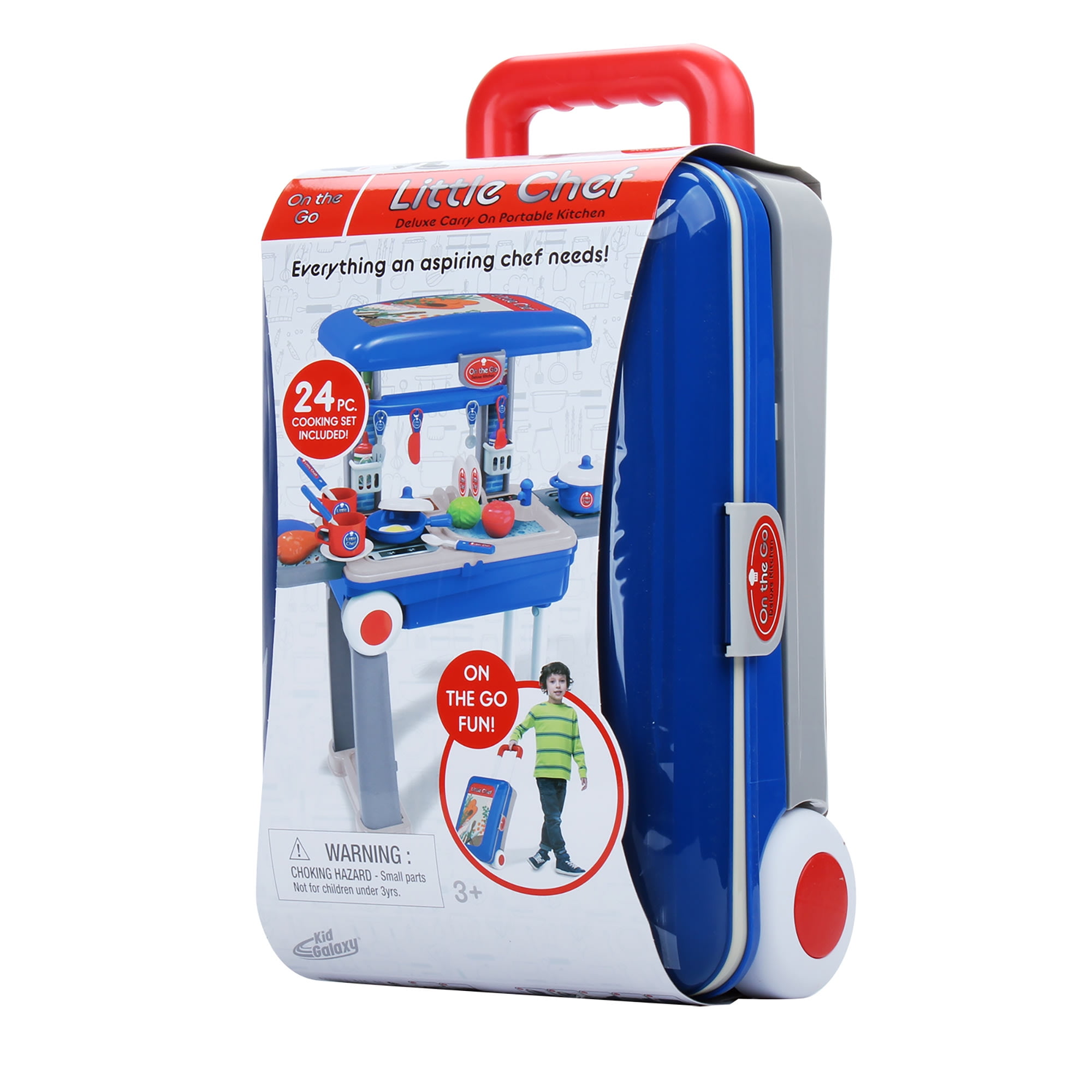 Kid Galaxy On the Go Carry On Suitcase & Pretend Play Cooking Set