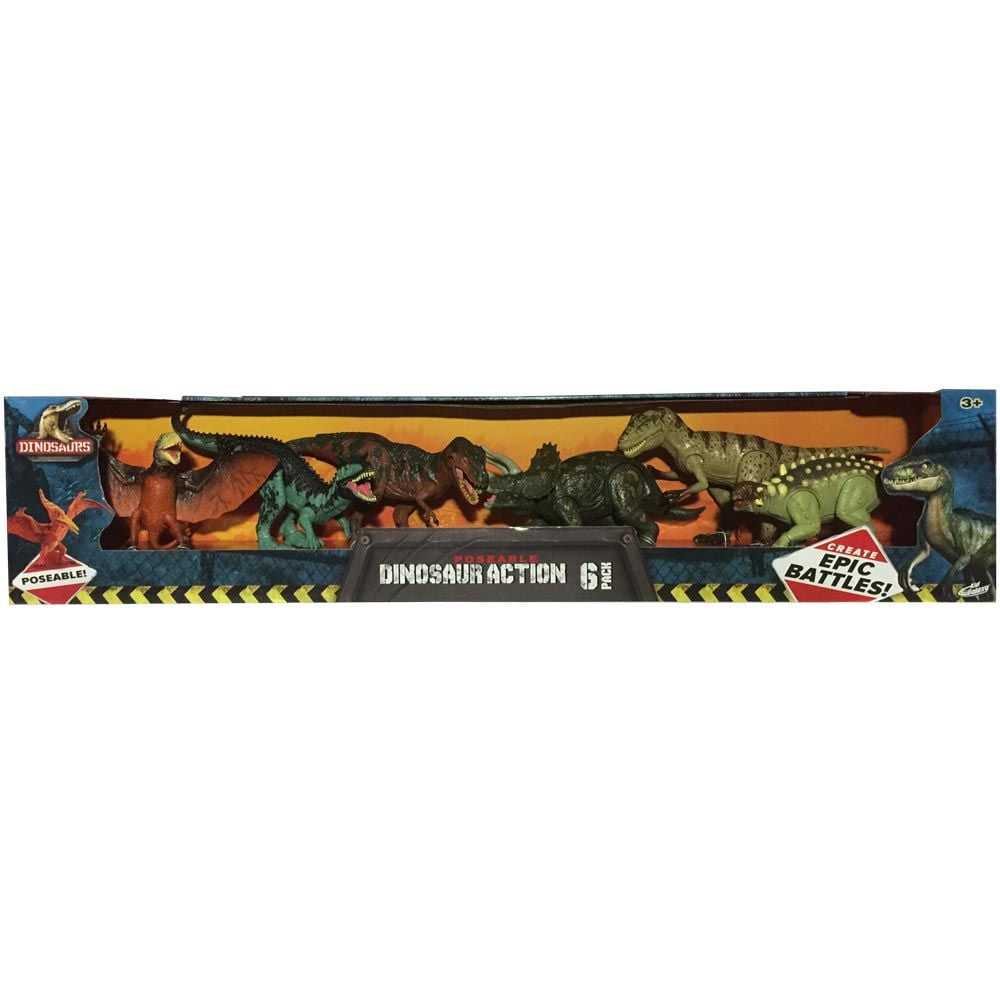 Kid Galaxy Poseable Dinosaur Action 6 Pack Create Epic Battles