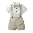 thumbnail image 1 of Kid Gentleman Wedding Outfit Formal Dress Shirt Suspender Pants Baby Boy Outfit Boy Clothes 3-4 Years, 1 of 3