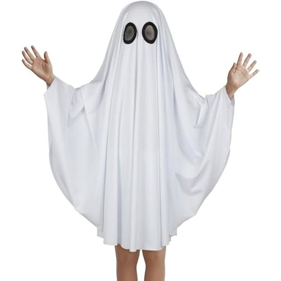 Kid Ghost Costume Boy Spooky Gown Girl Halloween White Dress Cosplay