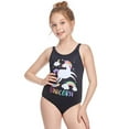 thumbnail image 1 of Kid Girl Cartoon Unicorn Bikini Swimwear Tankini Swimsuit One-piece Bathing Suit, 1 of 6