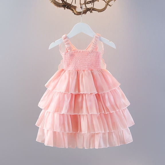 Kid Girl Dresses Cute Sleeveless Girls Sundress Pink Dress For Girls Baby Girl Outfit 4-5 Years