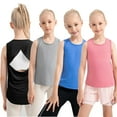 thumbnail image 1 of Kid Girls Athletic Tank Tops Open Back Sleeveless Dry Fit Workout Running Tennis Sports Shirts 5-12Y, 1 of 7