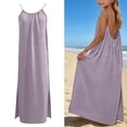 thumbnail image 1 of Kid Girls Backless Cami Dress Spaghetti Strap Lounge Dress Flowy Purple Dress Maxi Sundress Dresses for Summer, 1 of 5