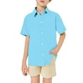 thumbnail image 1 of Kid Girls' Button Down Shirts Boys Formal Outfit Boys Blue Dress Shirt Uniform Shirts For Girls 6-7 YearsFormal Outfits, 1 of 6