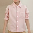 thumbnail image 1 of Kid Girls Button Down Shirts Boys Formal Outfit Pink Shirt For Boys Dress Shirt School Uniform For Boys 6-7 YearsFormal Outfits, 1 of 4