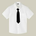 thumbnail image 1 of Kid Boys' Button Down Shirts White Uniform Shirts for Boys Graduation Shirts School Uniforms for Boys, 1 of 3