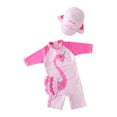 thumbnail image 1 of Kid Girls Chic Rash Guard Swimsuit Pool Party Swim Wear Beach Bathing Suit (Pink Swans, 3T), 1 of 5