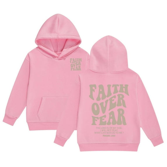 Kid Girls Christian Graphic Hoodie Christian Hoodies Sweatshirts for Toddler Boy Faith Religious Pullover Long Sleeve Tops With Pocket, Light Pink 6-7 Years