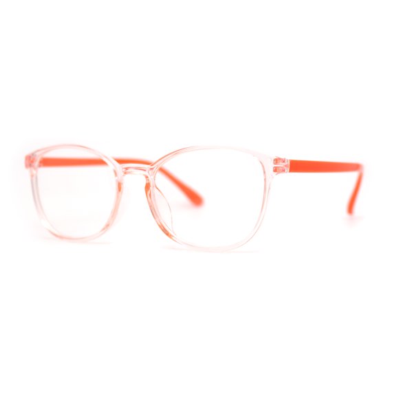 Kid Girls Colorful Round Horn Rim Blue Light Filter Computer Glasses Orange