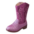 thumbnail image 1 of Kid Girls Cowboy Boots Glitter Sequins Wide Calf Pointed Toe Knee High Booties with Side Zipper, 1 of 8
