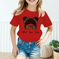 thumbnail image 1 of Kid Girls Cute Girls Cartoon Graphic Crew Neck Short Sleeve Tee Summer Casual T Shirt Red,11-12 Years, 1 of 5