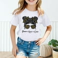 thumbnail image 1 of Kid Girls Cute Girls Cartoon Graphic Crew Neck Short Sleeve Tee Summer Casual T Shirt White,3-4 Years, 1 of 5