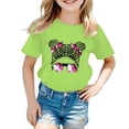 thumbnail image 1 of Kid Girls Cute Print Graphic Round Neck Short Sleeve Tee Summer Casual T Shirt Tops,Size 9 Years-10 Years, 1 of 4