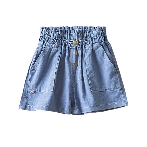Kid Girls Denim Shorts Teen Girl Jeans Embroidered Girl Summer Clothes Girls Jeans Size 。 7-8 Years