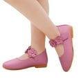 thumbnail image 1 of Kid Girls Dress Shoes Toddler Mary Jane Flat School Uniform Loafers Oxfords Wedding Party Comfortable Bow Flower Shoes Pink Size 9 Little Kid, 1 of 5