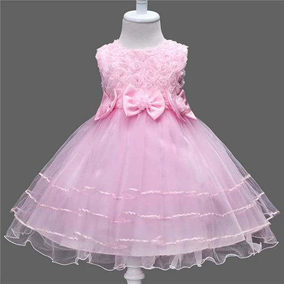 Kid Girls Dresses Formal Dress For Girls Pink Dress For Girls Toddler Tea Party Dress Girls Children'S Day Outfit 4-5 Years