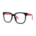 thumbnail image 1 of Kid Girls Flexible Rubber Hipster Horn Rim Blue Light Filter Computer Glasses Black Red, 1 of 4