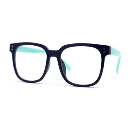 Kid Girls Flexible Rubber Hipster Horn Rim Blue Light Filter Computer Glasses Navy Teal
