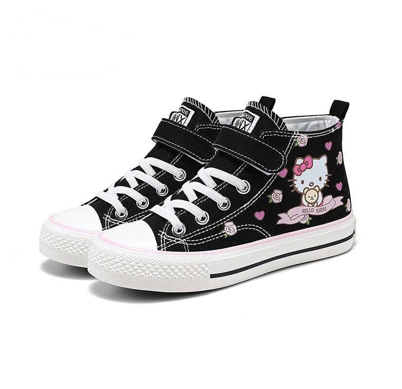 Kid Girls High Tops Cute Kitty Sneakers Canvas Tennis Shoes, Children
