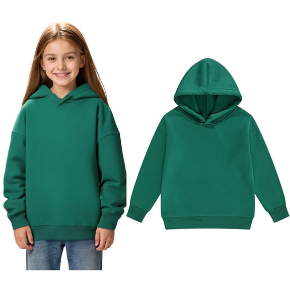 Kid Girls Hoodie Kids Dark Green Hooded Casual Long Sleeve Hoodie Sweatershirt Pullover Fall Winter Clothes Little Girls Clothes 2-3 Years
